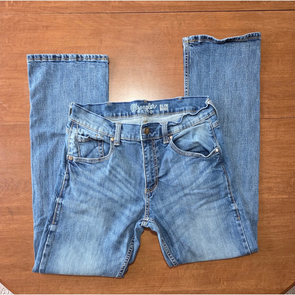 Wrangler Retro Slim Boot Jeans Mens 31x32 Medium Wash Denim 10WLT77LY
